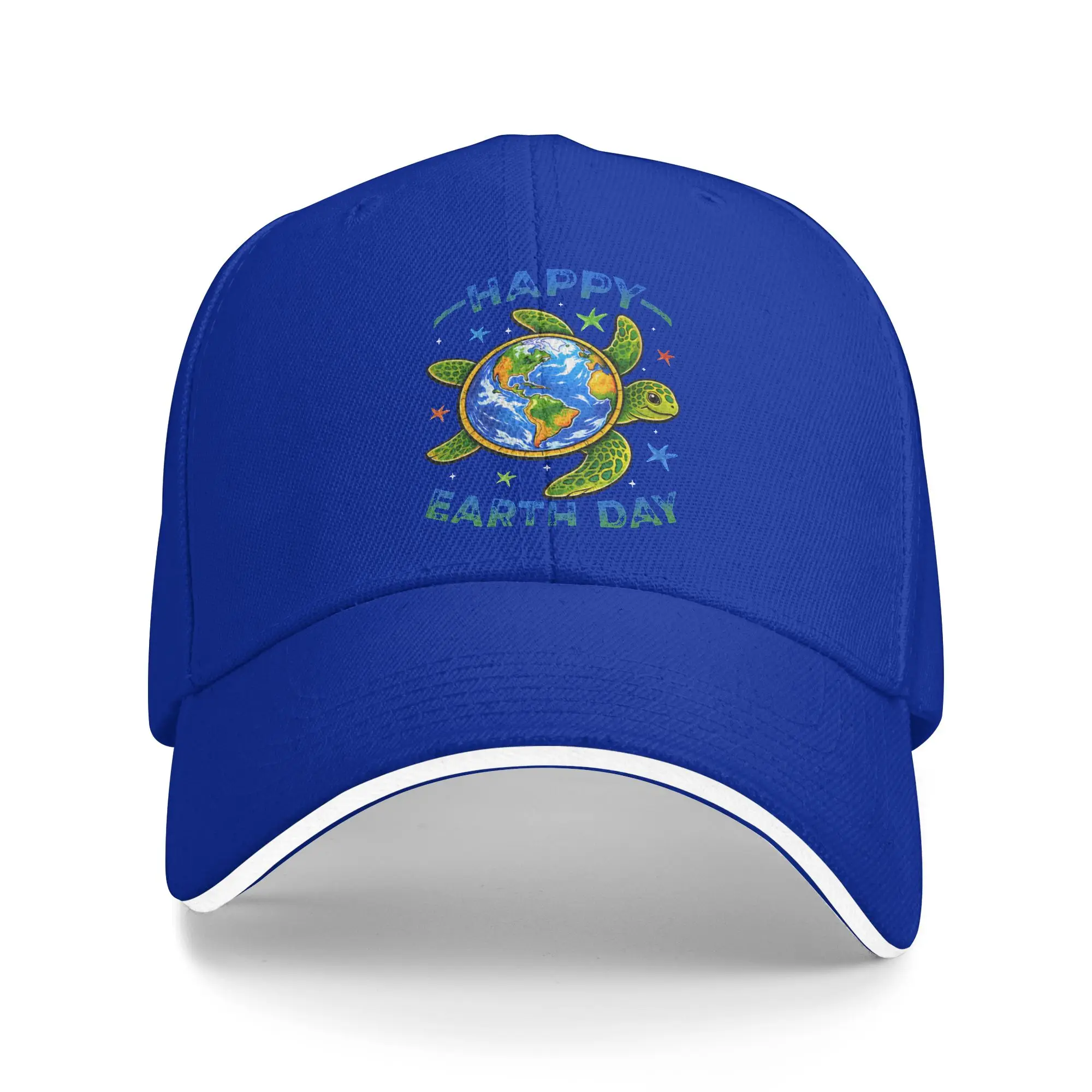 Earth Day 2026 Restore Earth Sea Turtle Art Save The Planet Baseball Caps Hip Hop Sandwich Caps Unisex Style Adjustable Caps Hat