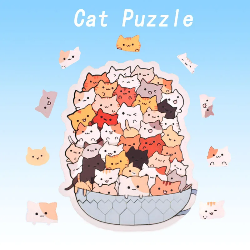 A lovely cup of cat wooden puzzle-advanced gameplay and interesting puzzle, which can be used as a family. wooden puzzle