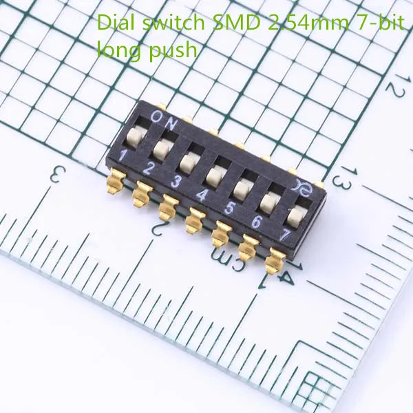 

10PCS Dial switch SMD 2.54mm 7-bit long push