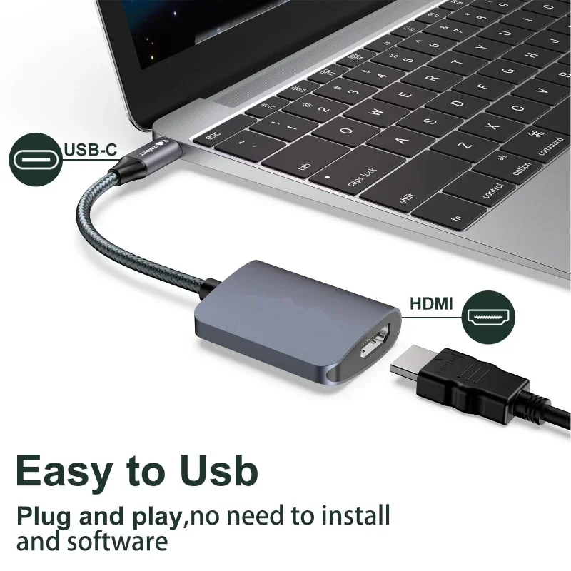 USB C auf HDTV-Adapter 4K Typ-C auf HD-Adapter Aluminiumlegierung Adapterchip RTD-2171U