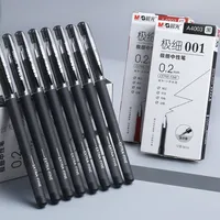 4 pcs/lot 0.2mm Fine Gel Pens White Black Finance Needle Pens for Writing Office School Supplies 0.2 Thin Line Pen Stationery