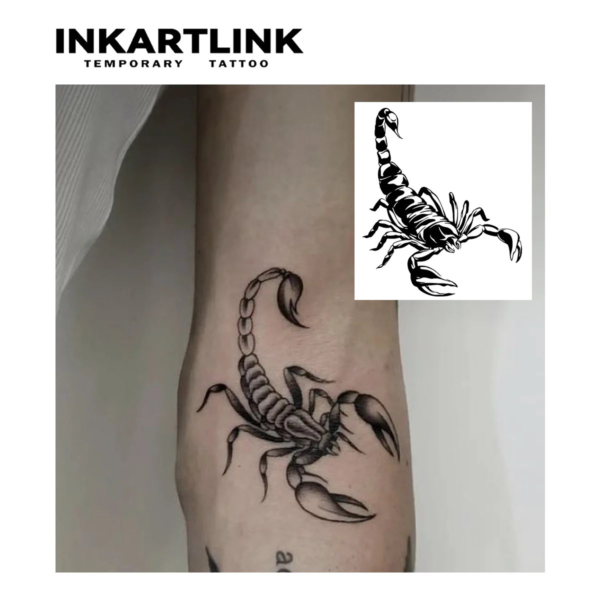 Scorpion temporary tattoo sticker, waterproof magic tattoo, lasts to 15 days fake tattoo, semi permanent tattoo