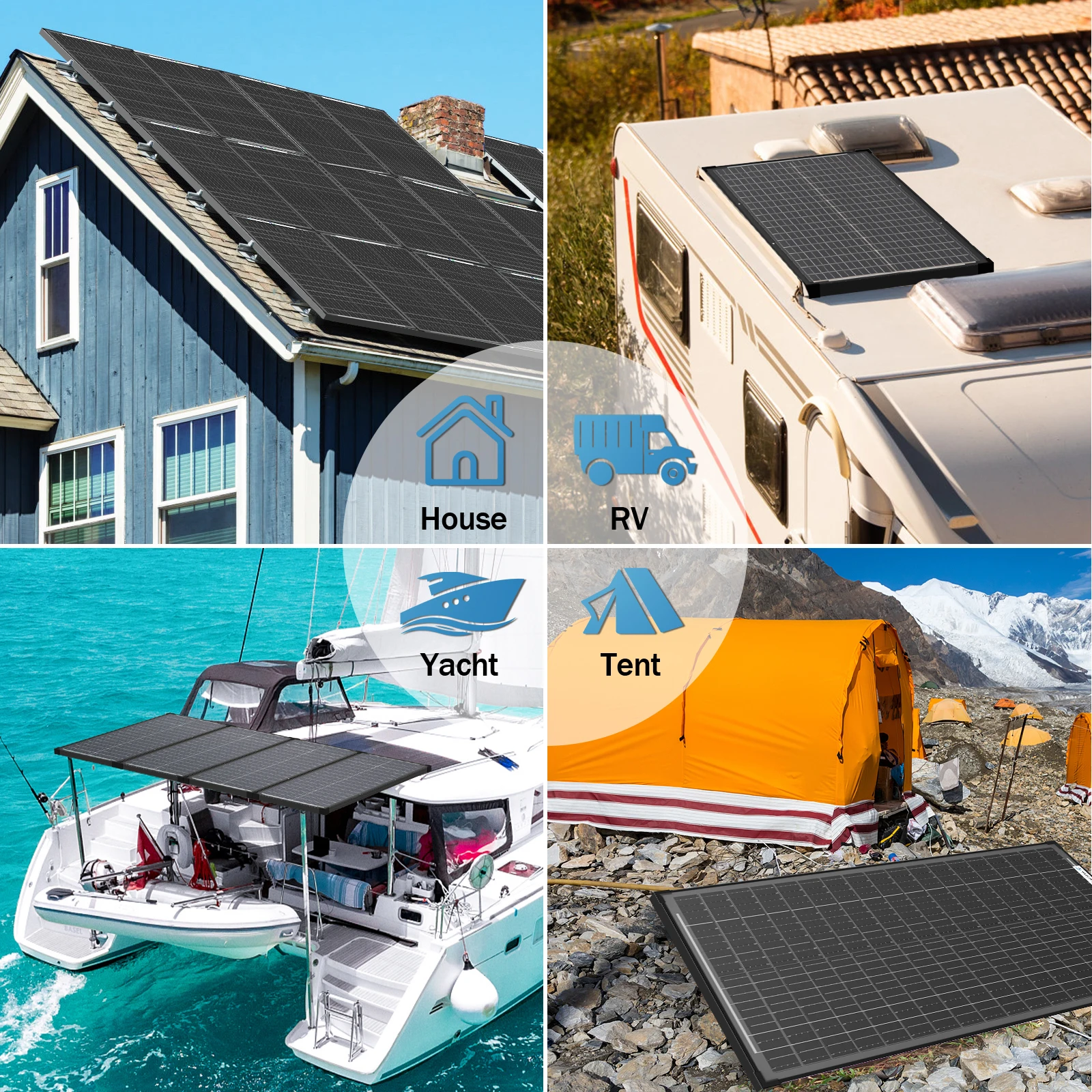 

WERCHTAY 100W 12V Double Sided Solar Panels Monocrystalline 25.5% High-Efficiency 18BB Cells PV Power for Home Rooftop Camping