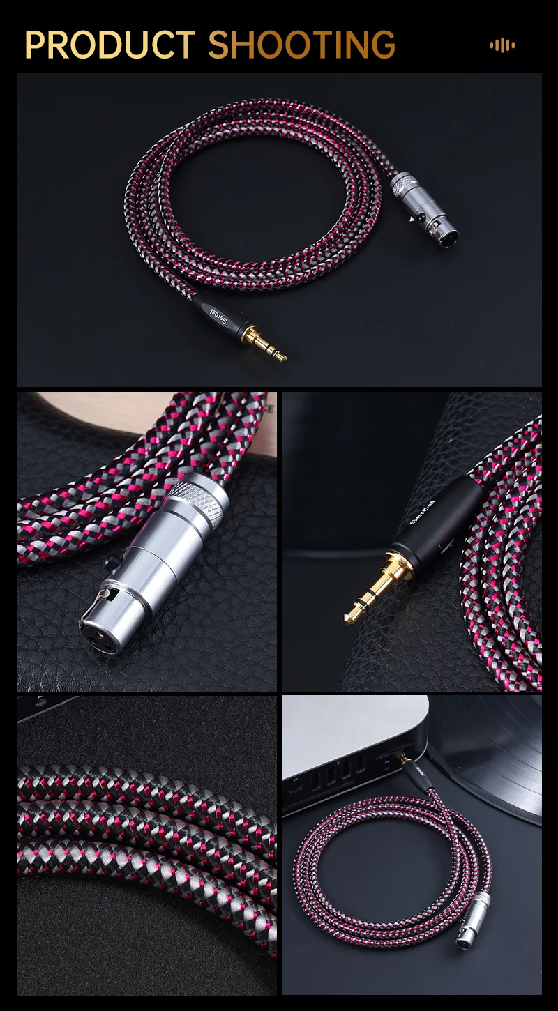 Serost Moon HiFi-Audiokabel aus Einkristallkupfer, 3,5-mm-Aux-Anschluss auf 3-Pin-Mini-XLR-Buchse für Verstärker, Musikplayer und Kopfhörer – Detail 9