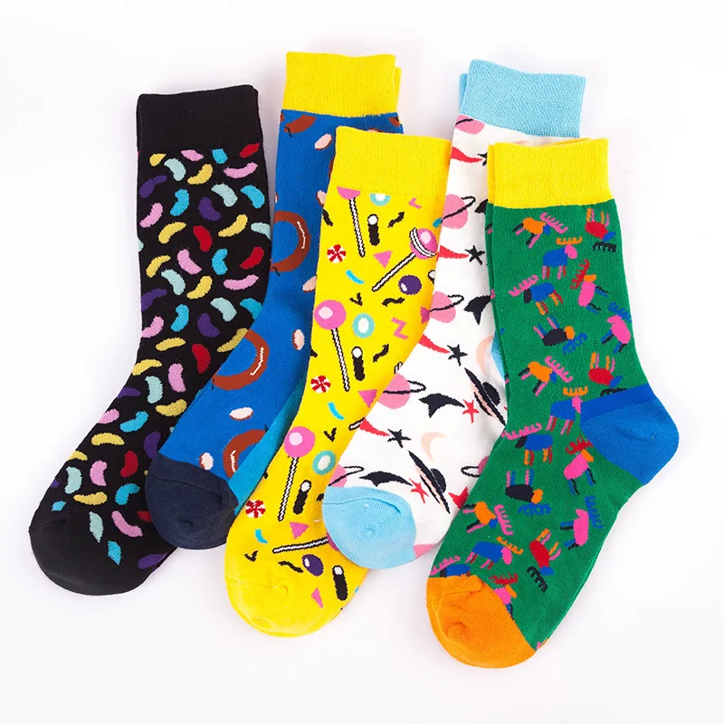 1 Pair Cotton Cartoon Kawaii Women Socks Funny Casual Female Lovely Candy Hosiery Girls Streetwear Harajuku Dress Long Sox Gift