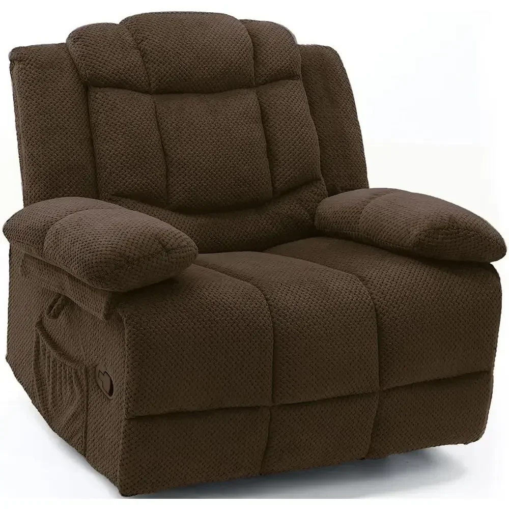 

Oversized 360° Swivel Rocker Recliner with Massage, Heating, and Theater Lounge for Adults - XL Brown Sofa