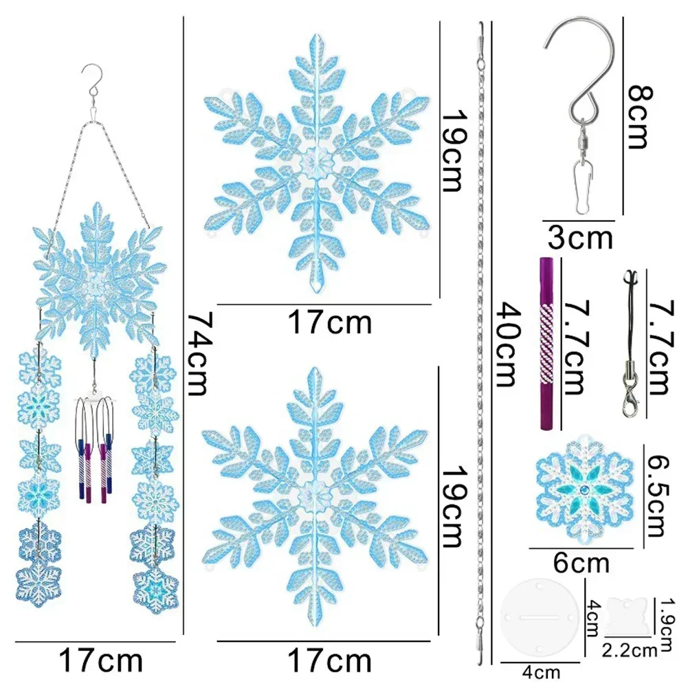 Diamond Art Painting Wind Chime DIY Kit - 5D Diamond Art Wind Chime Christmas Pendant Bird For Garden Window Decor