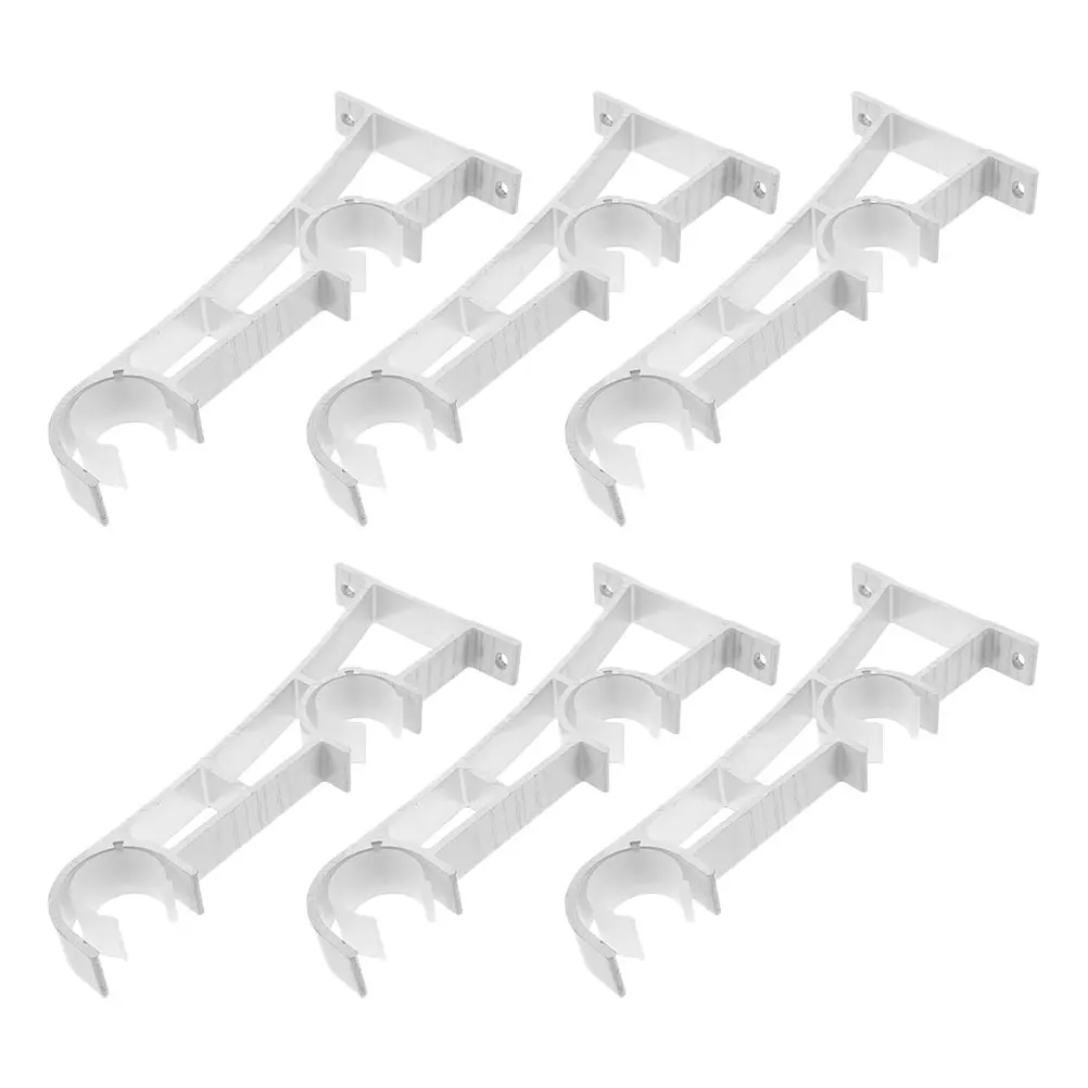 

6 PCS Curtain Rod Bracket Blind Holders Double Rods Pole Brackets Aluminum Alloy Hooks with