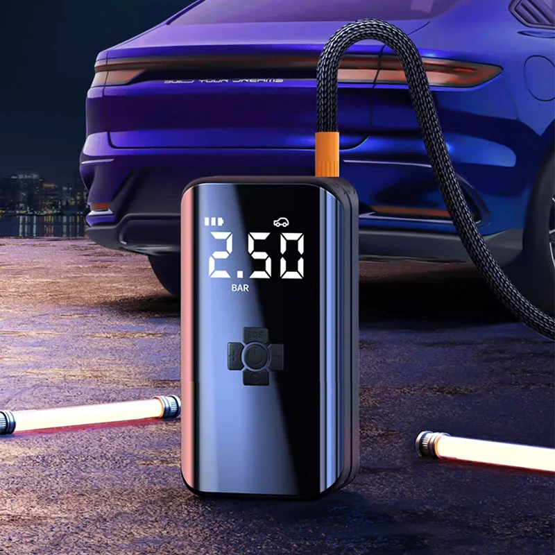 LEIBOO Car Air Pump Portable Car Automatic Compressor Tire Inflator for Motorcycle Bicycle Basketball AUTO Tyre Inflatable