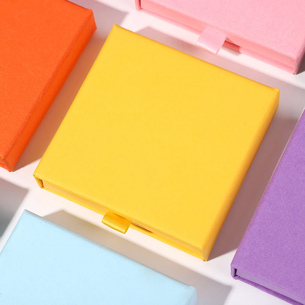 

Creative Drawer Jewelry Packaging Box Necklace Rings Earing Bracelet Storage Organizer Display Stand Solid Color Paper Gift 2022