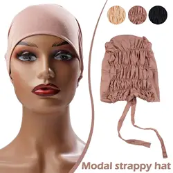 Hijab forrado de satén debajo de la bufanda, Hijab musulmán elástico, suave, Modal, gorros interiores, diadema, Turbante, transpirable, Tu H6O2