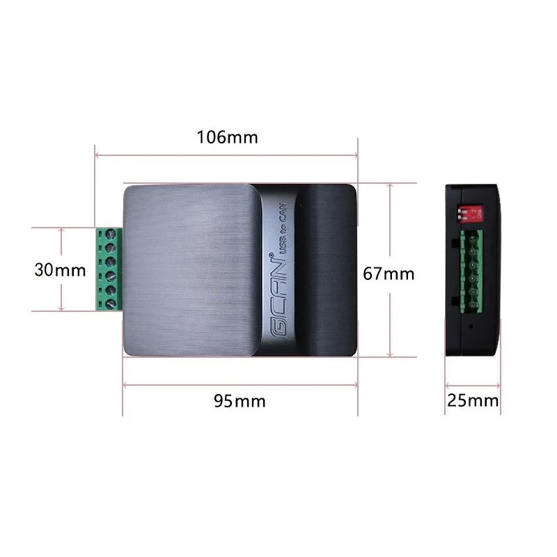 USB para CAN compatível com ZLG CAN bus card analisador USBCAN2 de canal duplo relé CAN