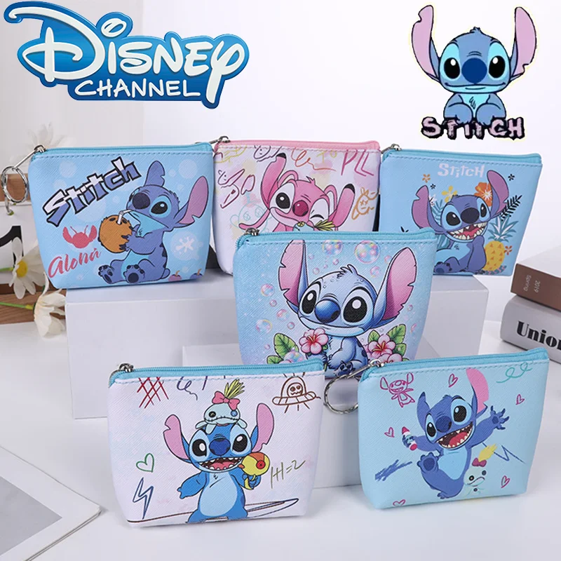 

New Diseny Products Stitch New Cute and Creative Zero Wallet Elementary School Mini Portable Card Bag Cartoon Key Storage Bag