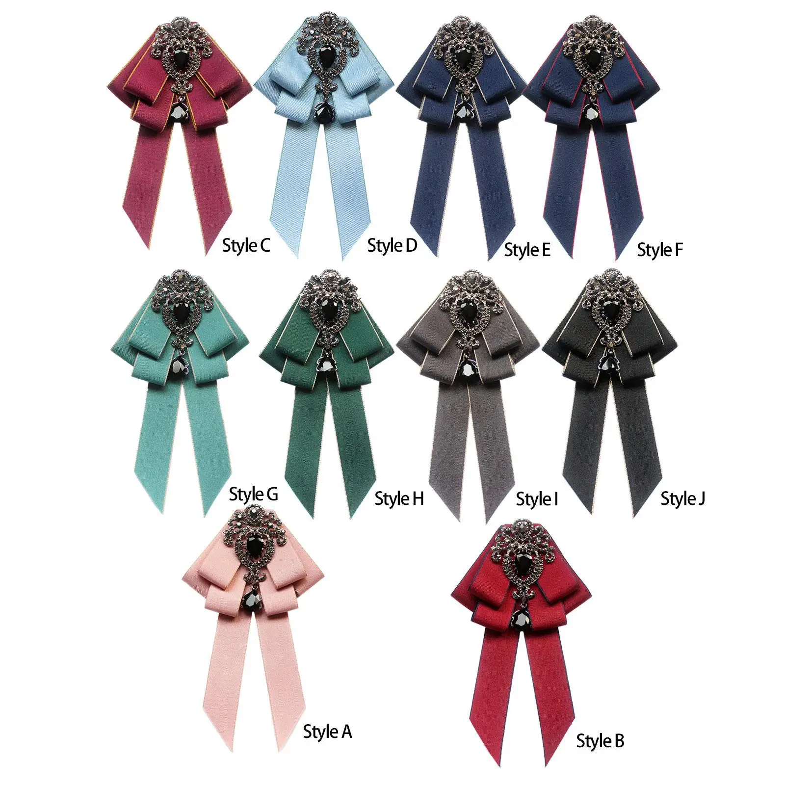 Pre Tied Bow Tie Clothes Decoration with Long Ribbon Brooch Pin Girls