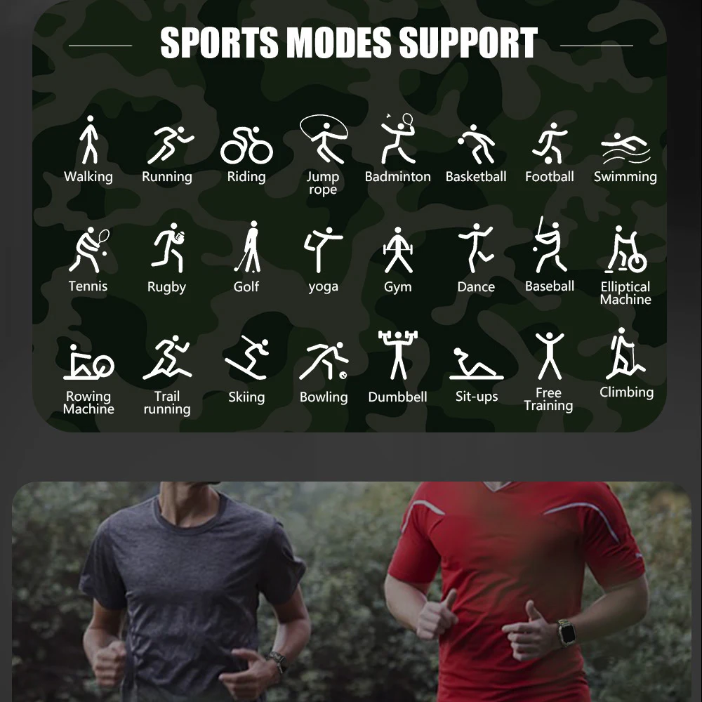 Outdoor Sports Compass Men 1.81" Screen Blue Tooth Call Smartwatch 1ATM Waterproof Smart Watches 128M Memory Heart Rate Health