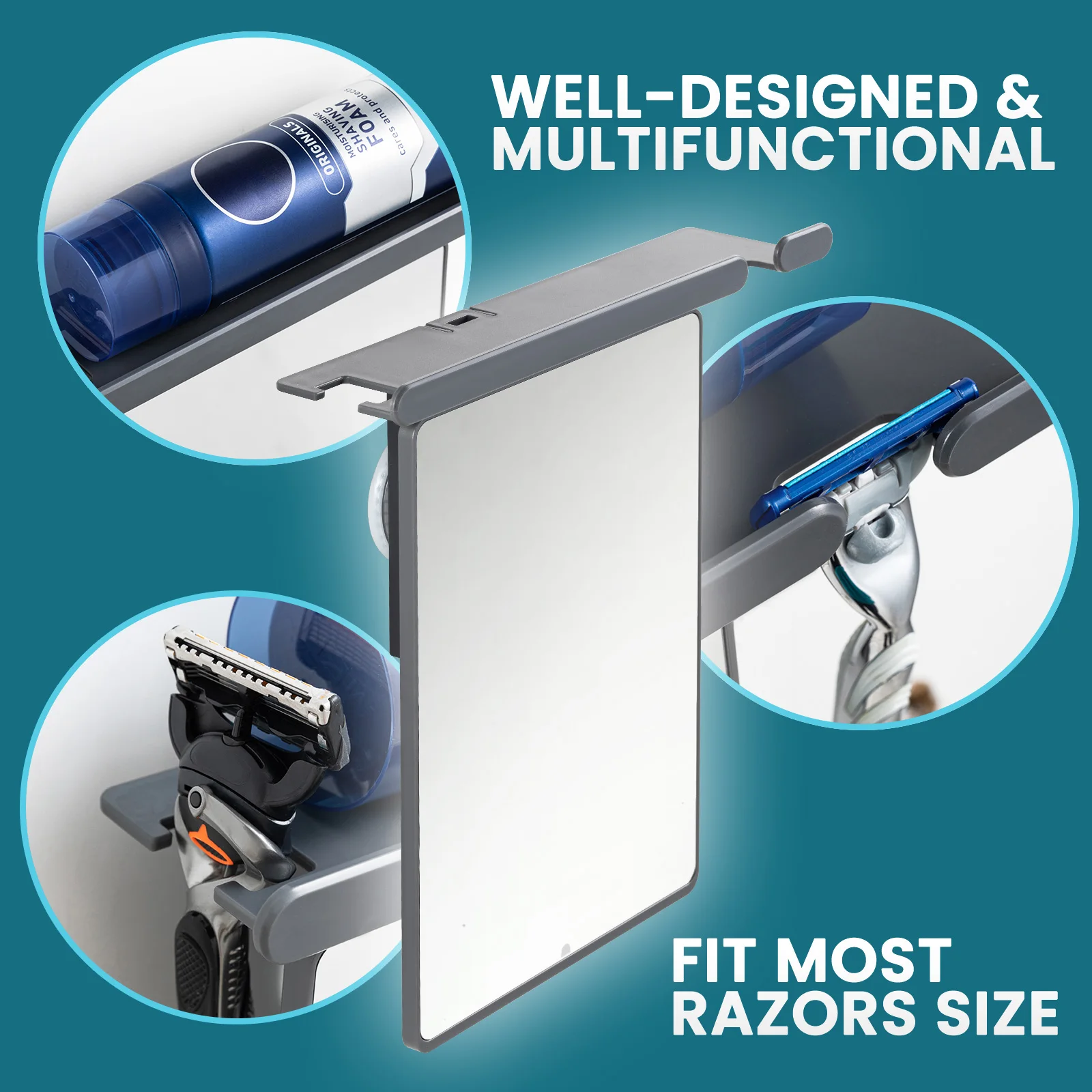 TAILI 아크릴 안티 안개 거울 샤워 면도 Fogless 거울 화장실 휴대용 여행 면도 욕실 액세서리 도구