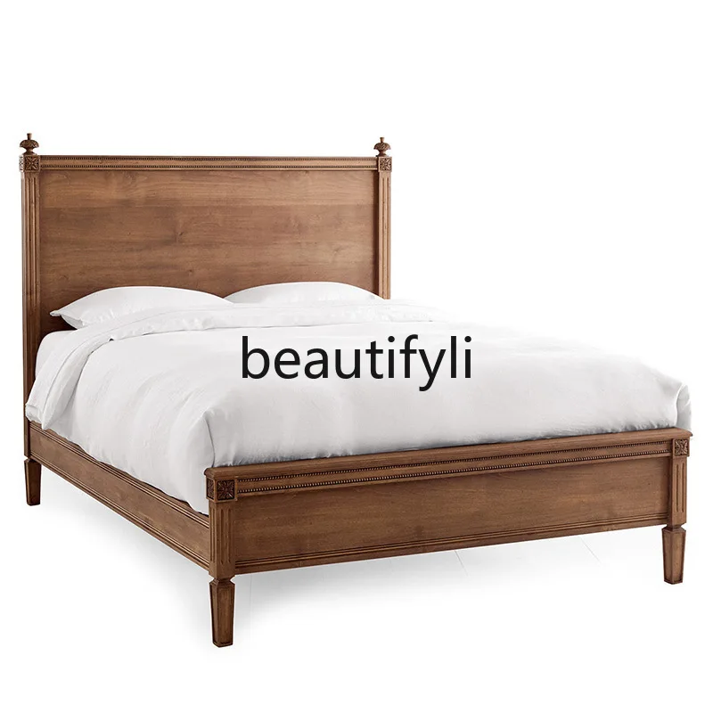 

American Style Double 1.8m Master Bedroom Large Bed Simple Modern Single 1.5m French Retro