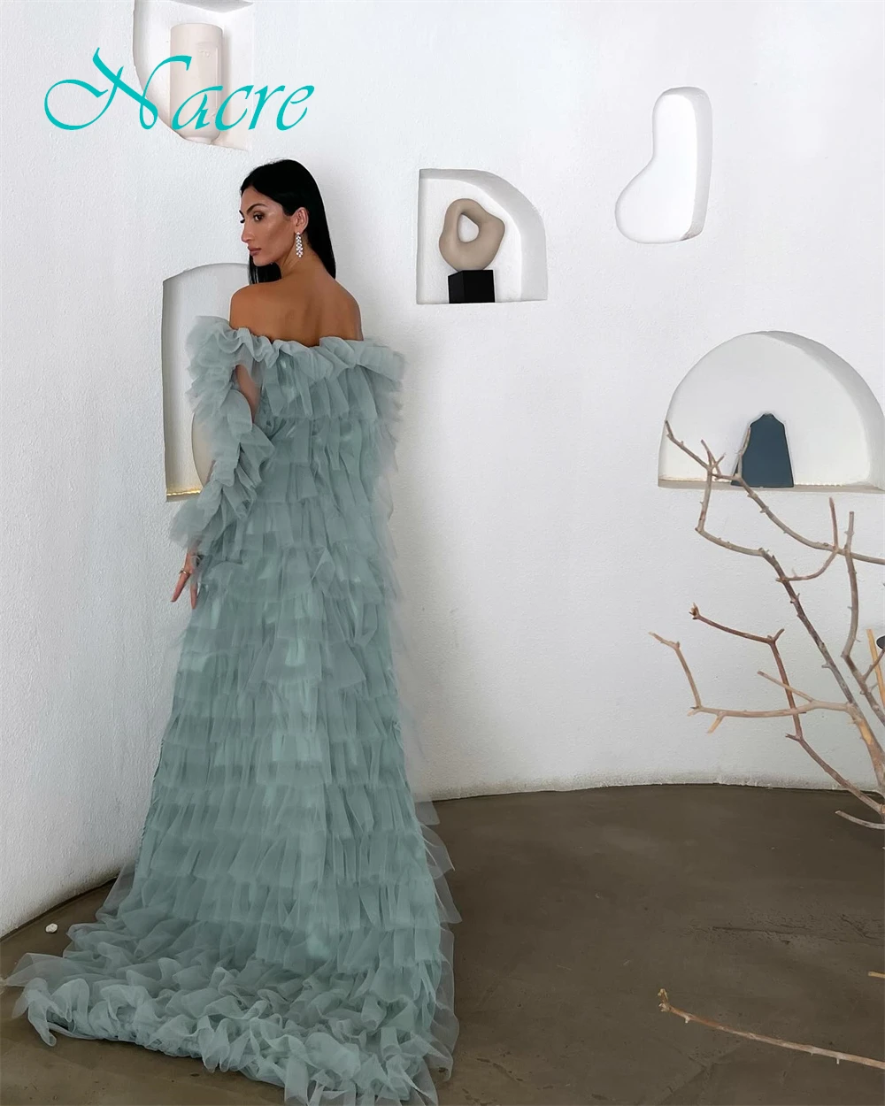 Customized Modern Satin Mermaid Evening Dress Delicate Boat Neck Prom Dresses Temperament Watteau Train Special Occasion Gowns