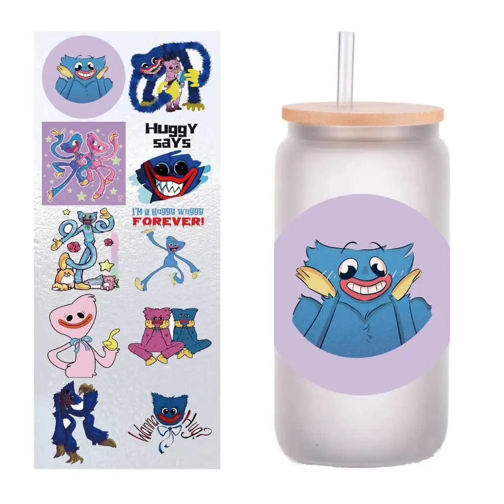 

10 pieces/pack Bobby's game time 2UV transfer sticker Crystal label DIY Cup sticker customized four inches