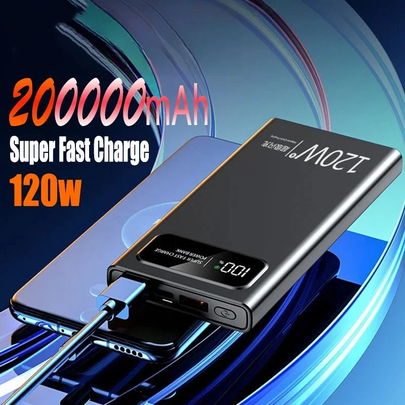 باور بانك 200000 مللي أمبير 120 وات شحن سريع طاقة متنقلة محمولة ذات سعة كبيرة شاشة ديجيتال لهاتف آيفون هواوي 2026 #6