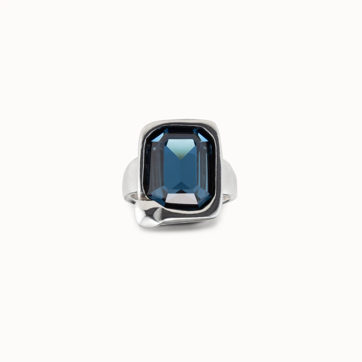 Anillo DE cristal Rectangular azul Chapado en plata para mujer, joyería exquisita, regalo romántico, UNO DE 50, novedad DE 2024