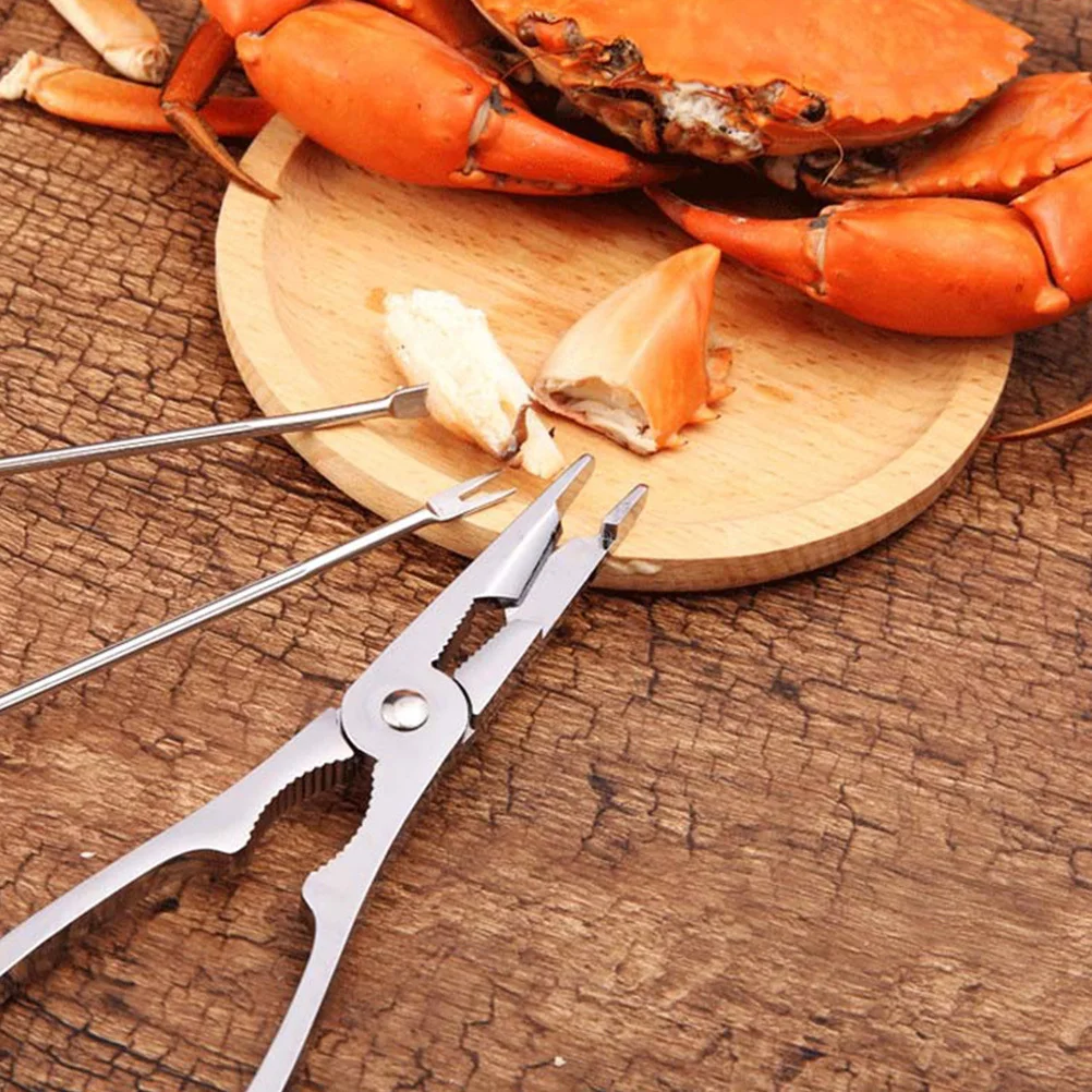 

6 pcs Stainless Steel Crab Crackers Seafood Forks Set For Crab Legs Lobster Oysters Nut Cracker Kitchen Accessories