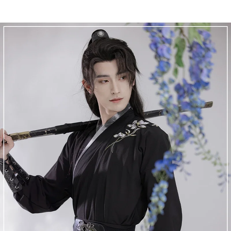 Plus Size 3XL Hanfu Men Ancient Chinese Hanfu Set Male Cosplay Costume Party Hanfu Black Outfit For Men Large Size