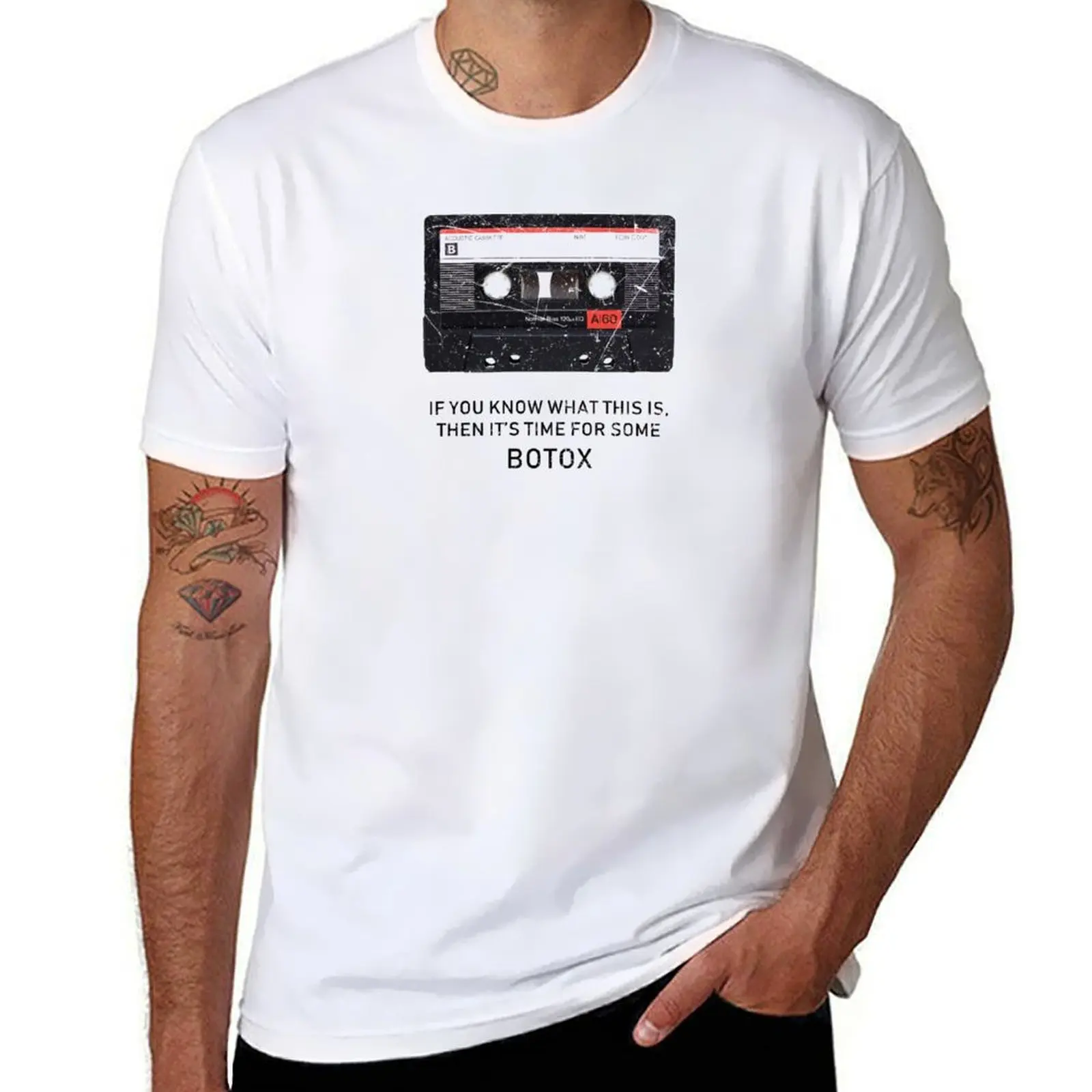 Audio Casette - Time for Botox T-Shirt cotton graphic tees Blouse t shirt for men