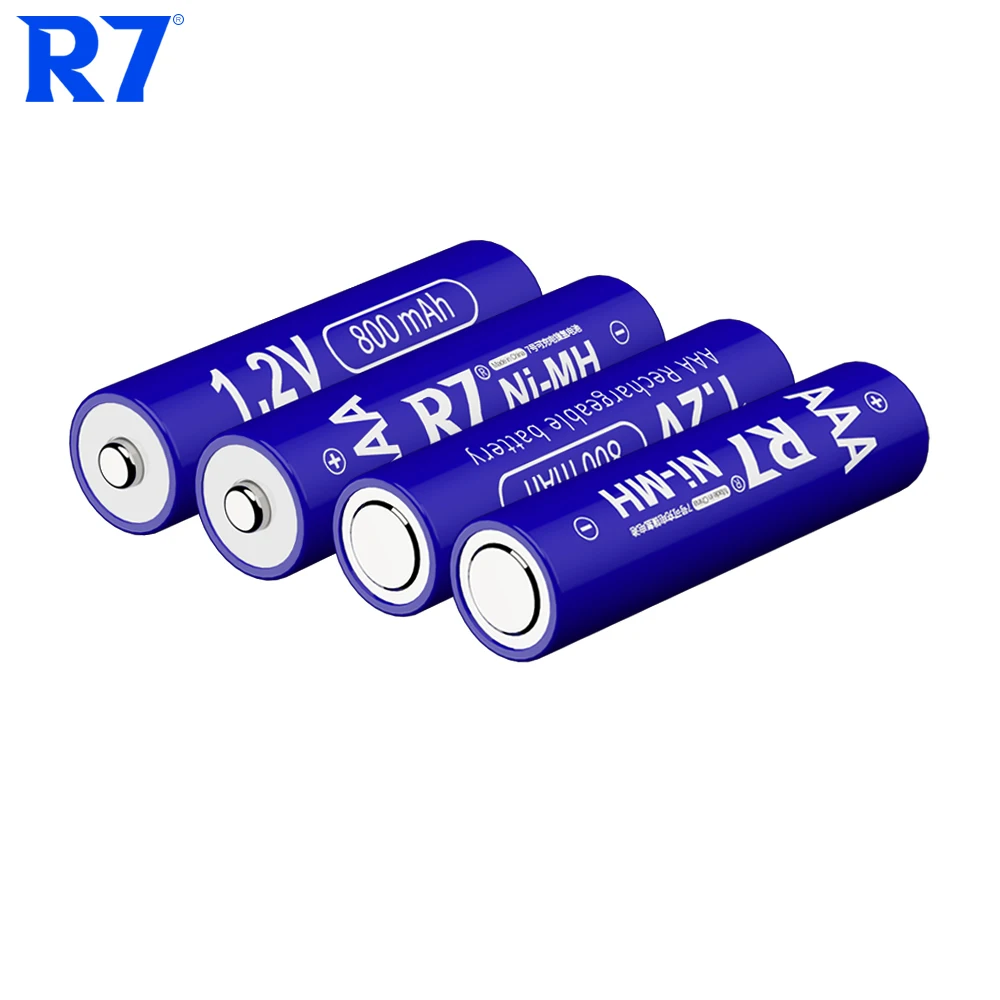 8PCS R7 AAA Rechargeable Battery 1.2V NI-MH aaa batteries + 8 Slots LCD AA/AAA Battery Charger