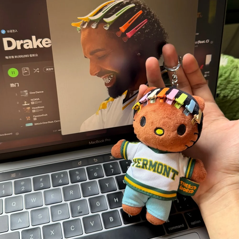 Drake-Kitty Plüsch-Schlüsselanhänger, Hello Kitty Plüschtiere, Stofftier, Anhänger, Puppenkollektion, niedliche Kinder, Jungen, Mädchen, Geburtstag, Weihnachten, Geschenk