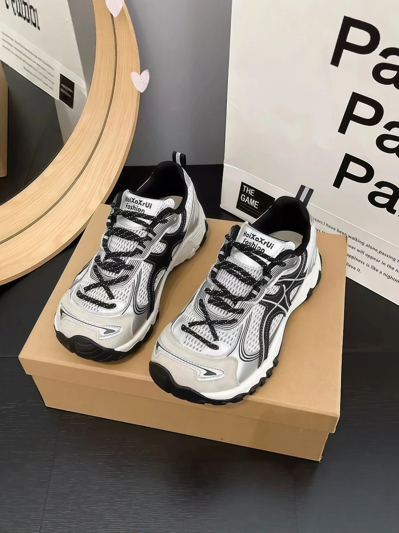 

Men's Summer 2026 New Breathable Fashionable Running Sports Shoes Casual Dad Style Thick Bottom Low Cut Youthful Energy