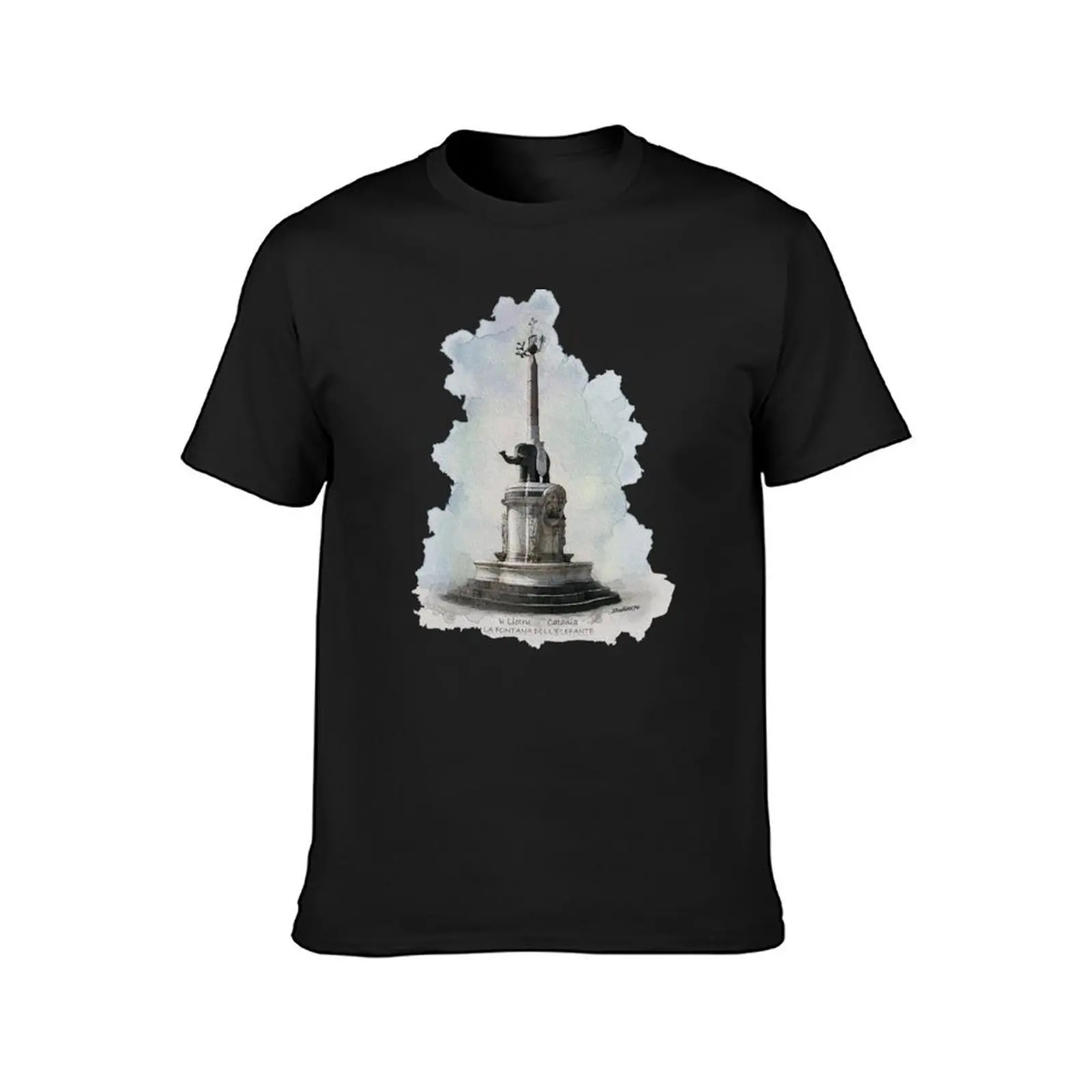 Catania 'u Liotru Fontana dell'Elefante Sicilia T-Shirt vintage for a boy black t shirts for men