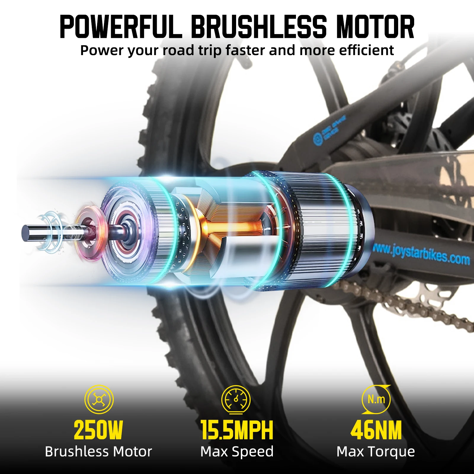 JOYSTAR Electric Bike for Kids Teens Ages 7+ with 250W Motor, 15 Miles 15MPH Electric Mountain Bicycle Safe Mini Ebikes
