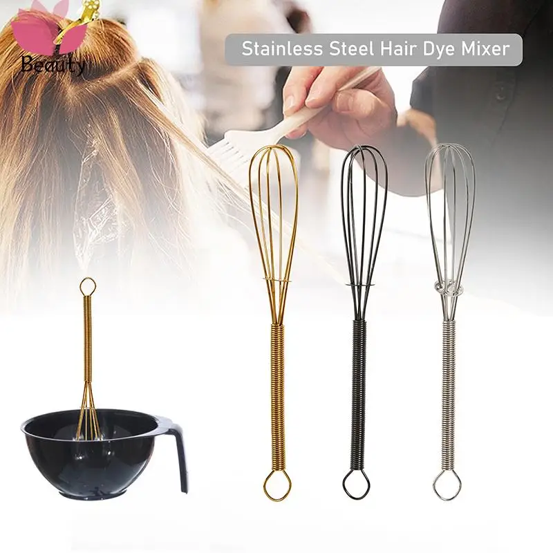 Barber Cream Whisk Mixer Stirrer Stainless Steel Salon Hair Dye Mixer Blender Hair Care Styling Tool DIY Home barber accessories