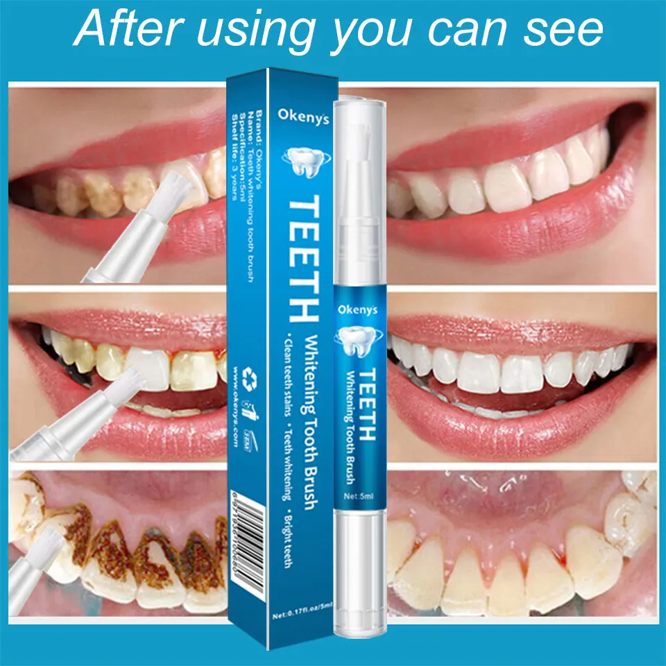 5ml Teeth Whitening Kit Clean Essence 3D   Pen  Gel Whitener Bleach Remove Stains Oral Hygiene Instant Smile