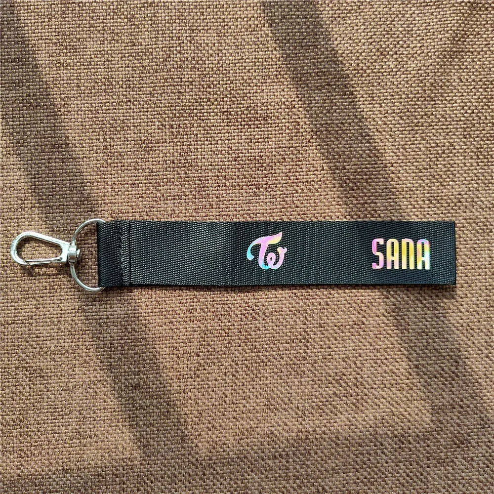 Korean Girl Group Yoo JeongYeon Momo Sana Park Ji Hyo Hot Selling Laser Colorful Mobile Phone Rope Name Strip Keychain Pendant