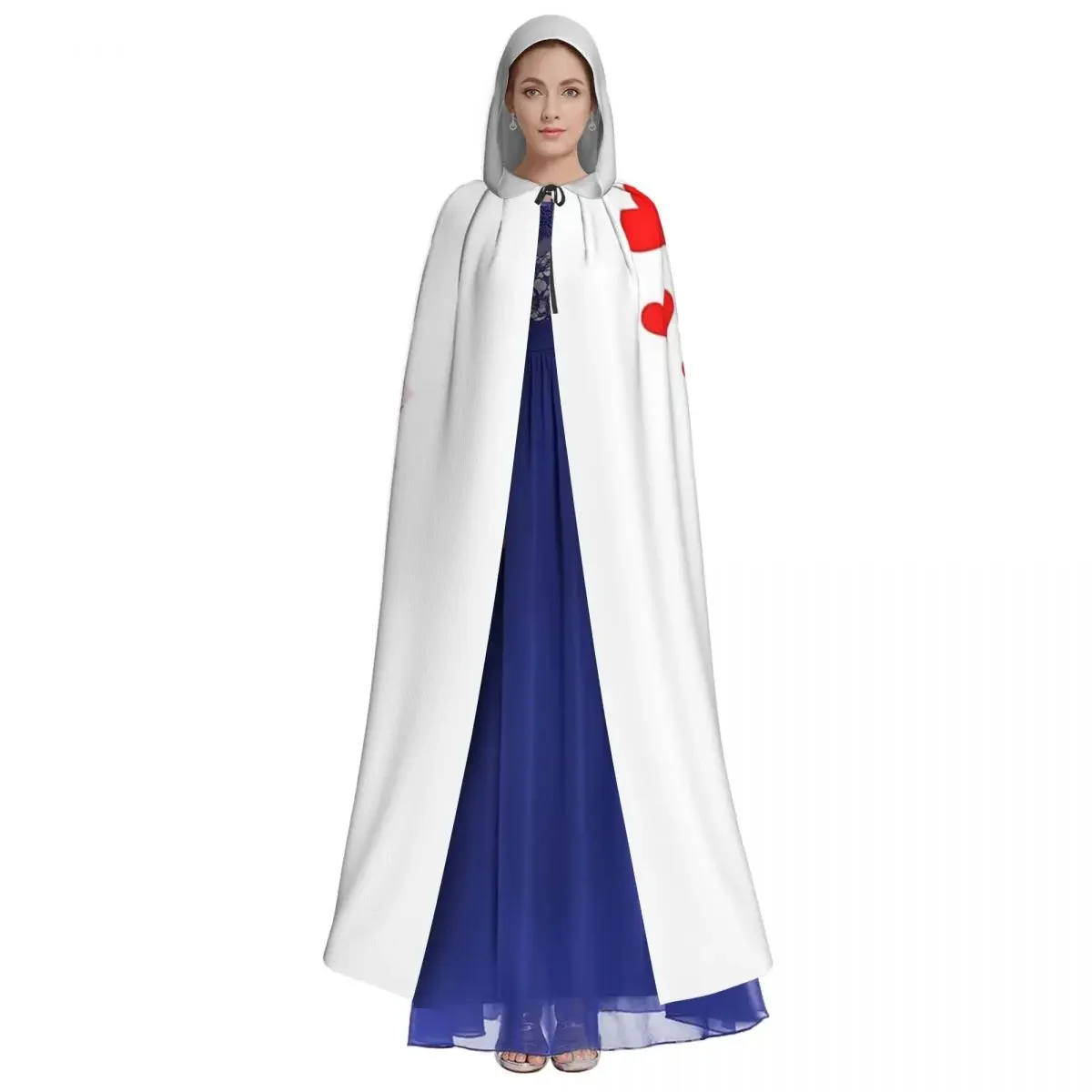 Hippocampe Rose avec Coeurs Rouges, Costume Médiéval de Sorcière à Longue Capuche, Cape de Cosplay, Hmatte Vampire, Unisexe, pour Adulte