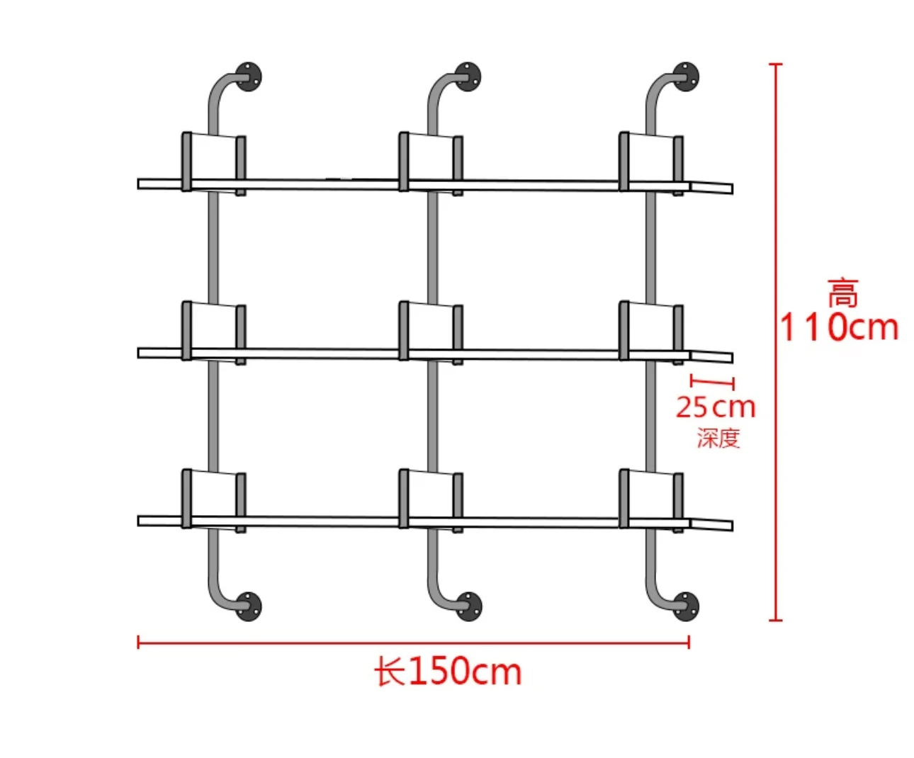 Wall rack beauty nail shop wall display rack wall bookshelf multi-layer storage rack flower rack has strong bearing capacity.