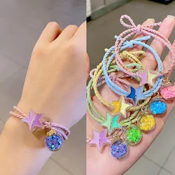 Dream Planet Star Hair Rope Women Elastic Rubber Hair Band Children Gift Cute Friendship Charms Bracelet Hair Ties Accessories