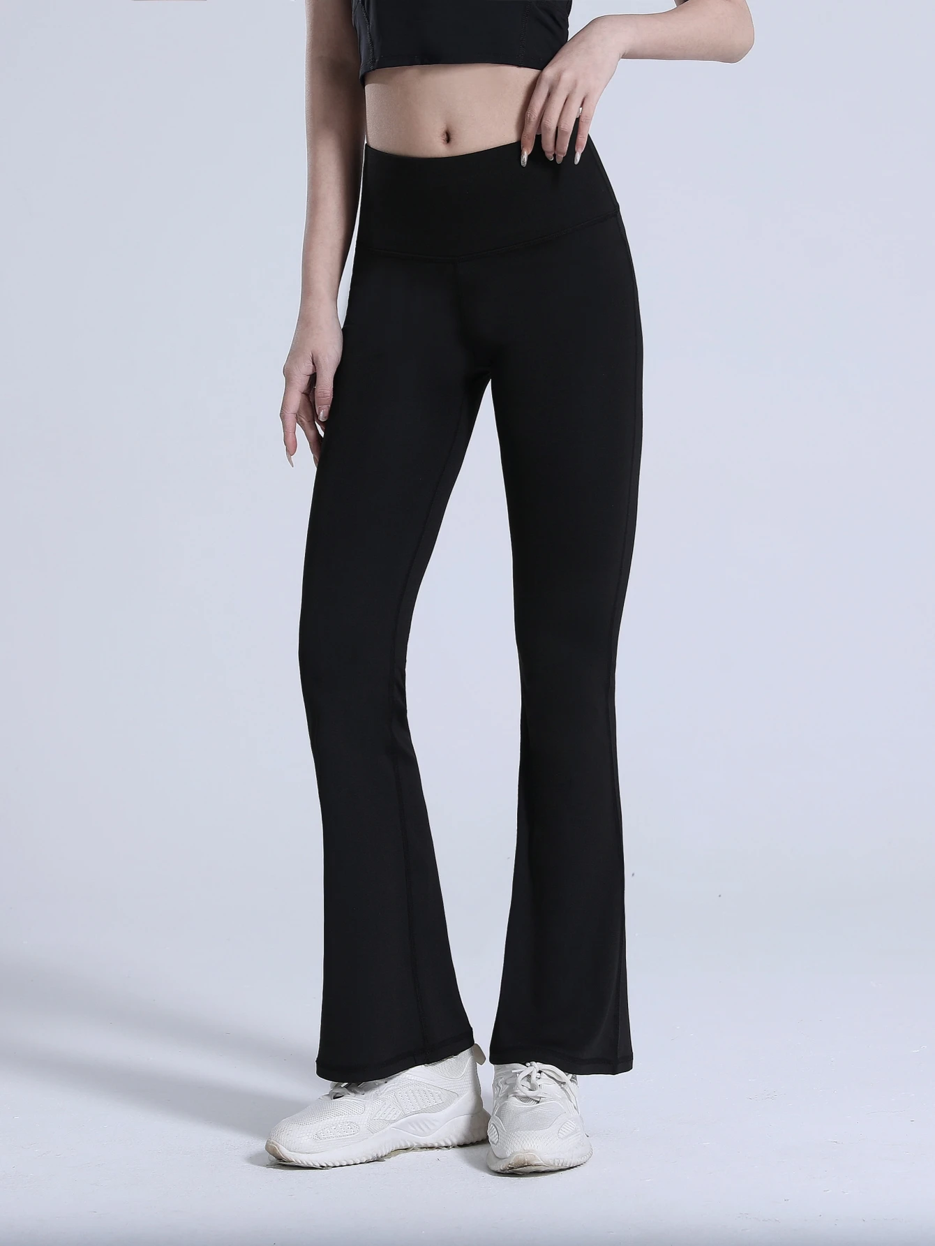 New Wide Leg Yoga Pants Women\'s High Waist Lift Hip Flare Sports Leggings Naked Casual Running Loose Bell-bottomed Pants
