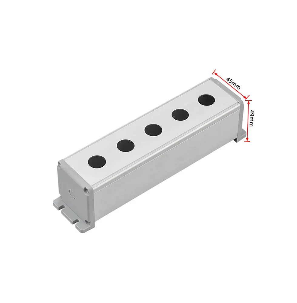 زر معدني صندوق التبديل 16/19/22 مللي متر مقاوم للماء صندوق توقف الطوارئ زر صندوق سبائك الألومنيوم بدء إيقاف صندوق التحكم 12345 ثقوب #5