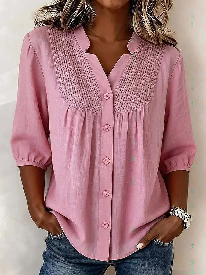 

Knitted Hollow Out V Neck Button Cardigan Blouse Top Spring Summer