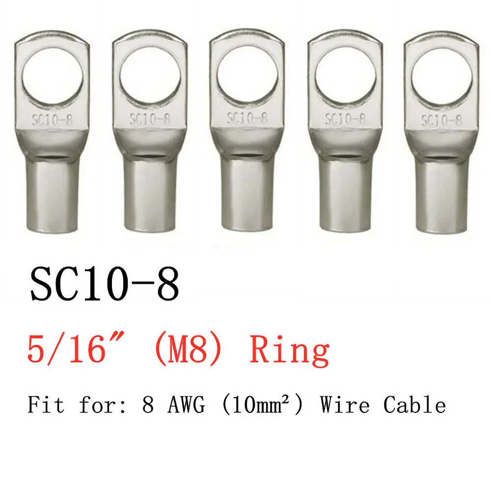 100/50PCS 4-50mm Assortment Tinned Copper Lugs Ring Crimp Terminals Battery Wire Welding Cable Connectors Kit