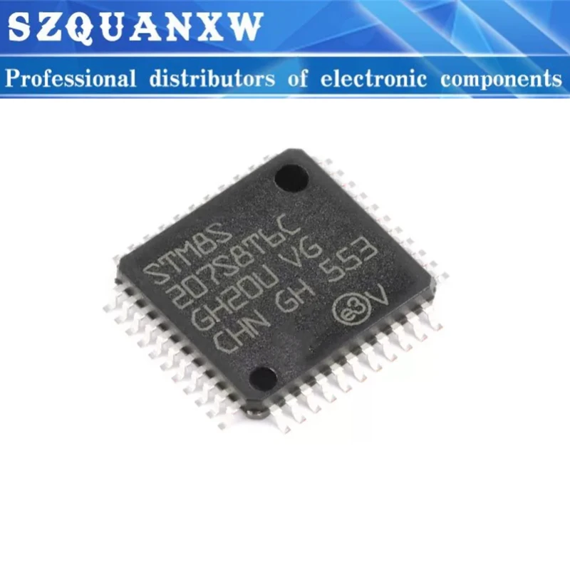 5PCS STM8S207S8T6C LQFP-44 24MHz 64KB Flash Memory 8-bit Microcontroller STM8S207