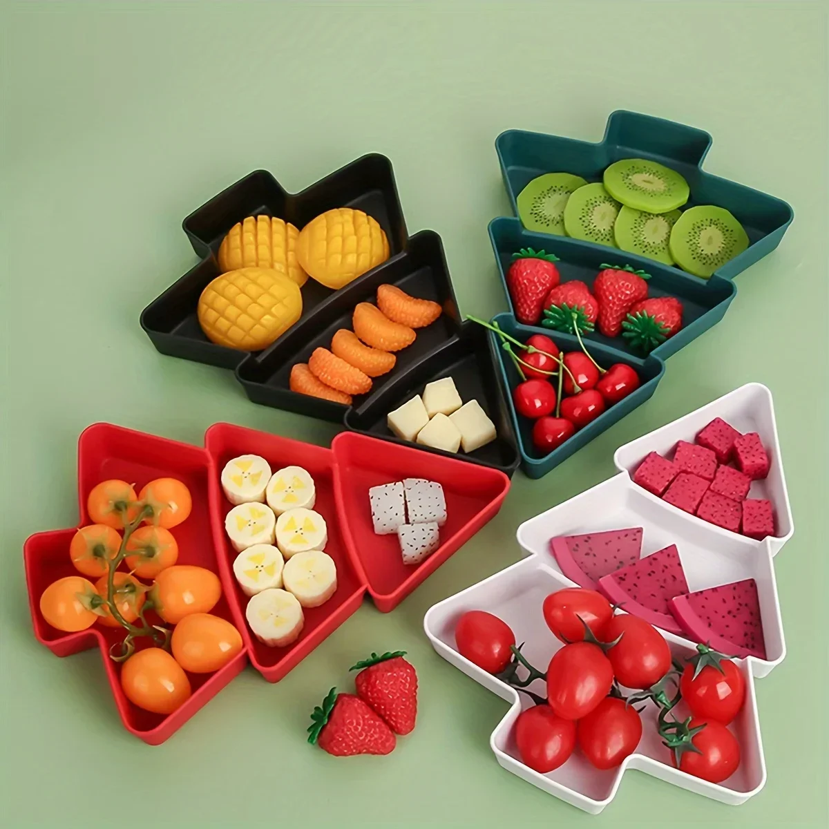 1pc/2pcs-Weihnachtsbaum Obstschale Home Snack Platte Kunststoff Süßigkeiten Gericht Melonen samen Trocken frucht Box faul Snack Box