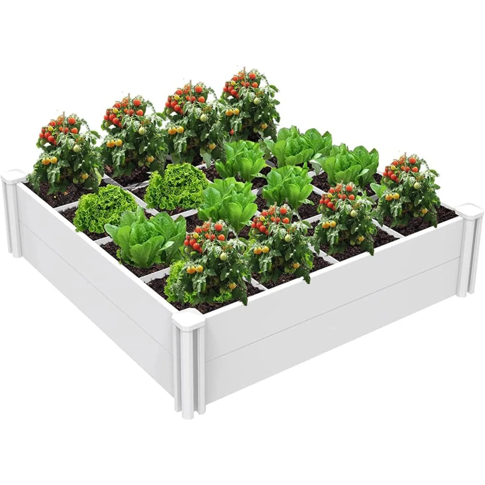 

US Raised Garden Bed Kit 4'x4' Outdoor Above Ground Planter Box for Growing Vegetables Flowers Herbs, DIY Gardening,Whelping Pen