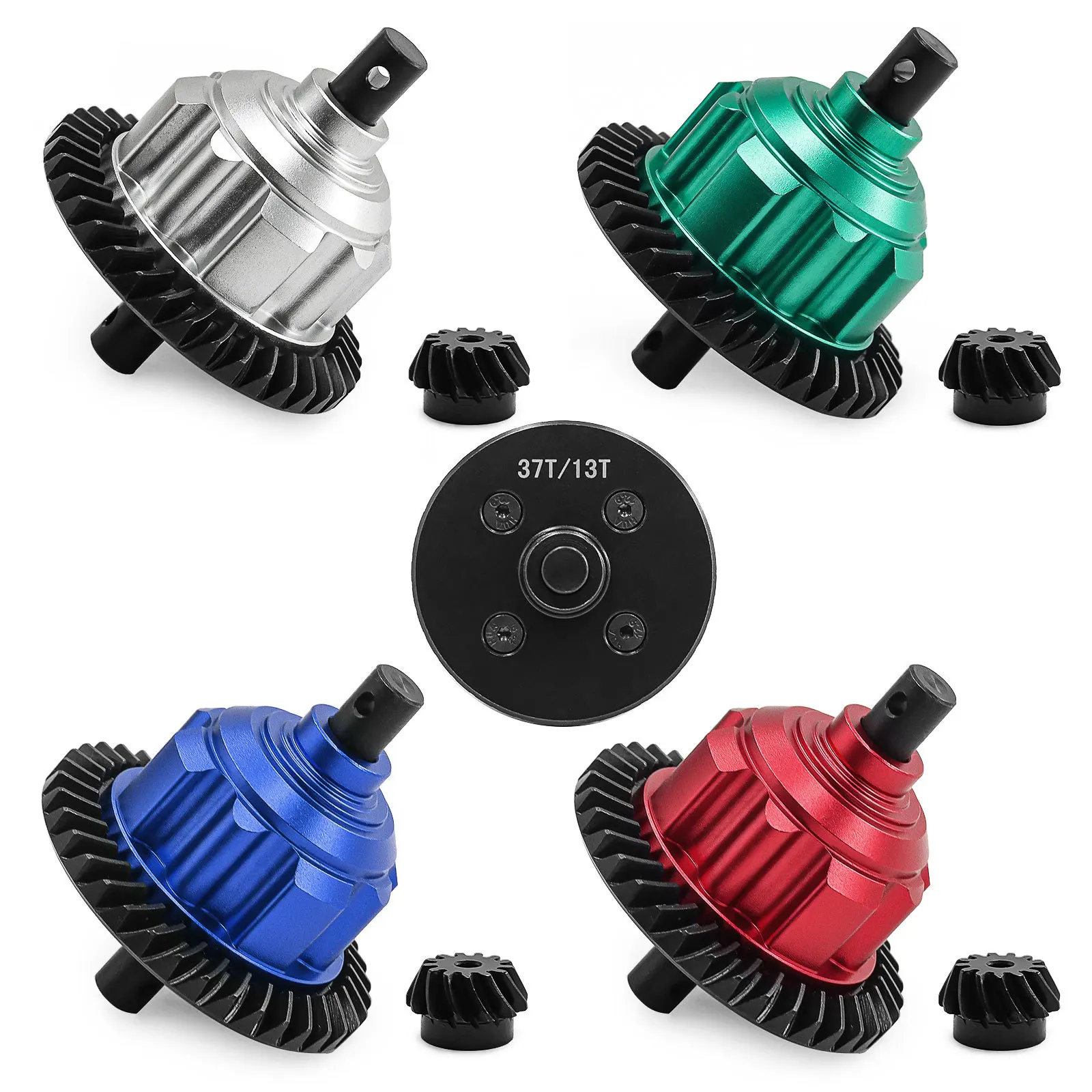 مجموعة كاملة من ترقية التفاضلية المعدنية الأمامية والخلفية لـ Traxxas Maxx Slash UDR WideMaxx 1/10 1/8, 37T 13T Steel Gear & Aluminu