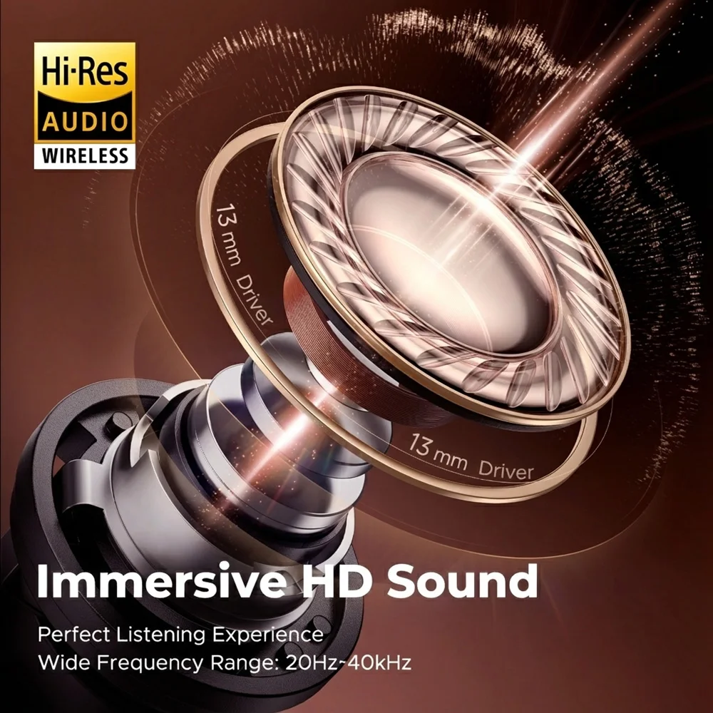 Original Wireless Bluetooth Headphones HiFi Stereo Sound Smart Touch Control HD Call Low Latency for Gaming Sports Workouts