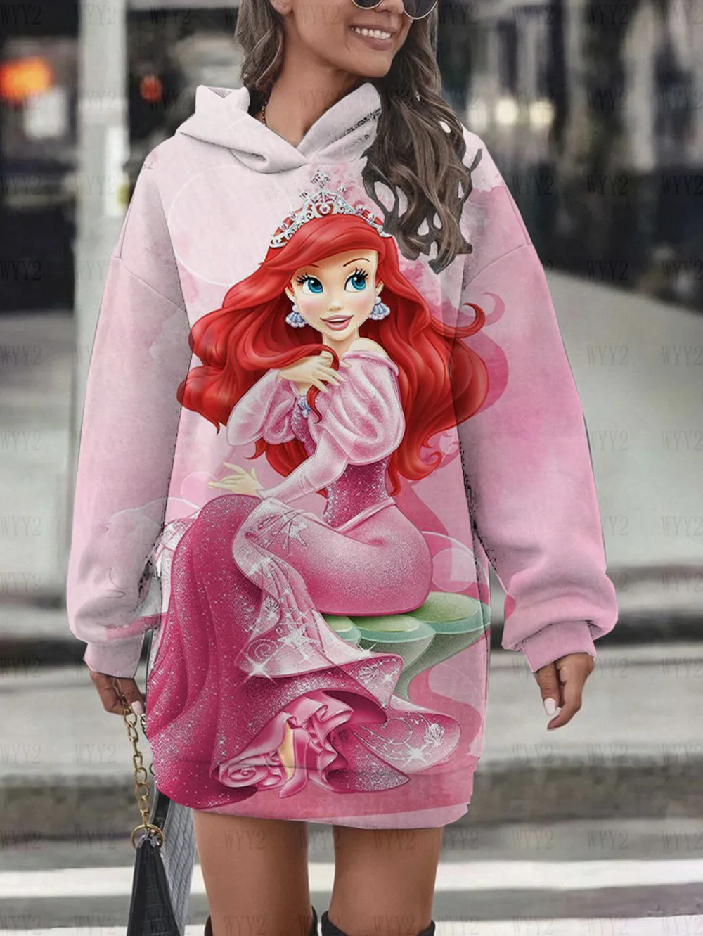 Women's Printed Cute Clothing Hoodies Tops Disney Princess Alice Autumn and Winter Dress Casual Fashion Loose Sweatshirts