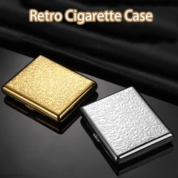 Portable Waterproof Metal Cigarettes Case, Gold Cigarette Box, Sealed Smoking Accessories with Gifts Box, 19-20Pcs